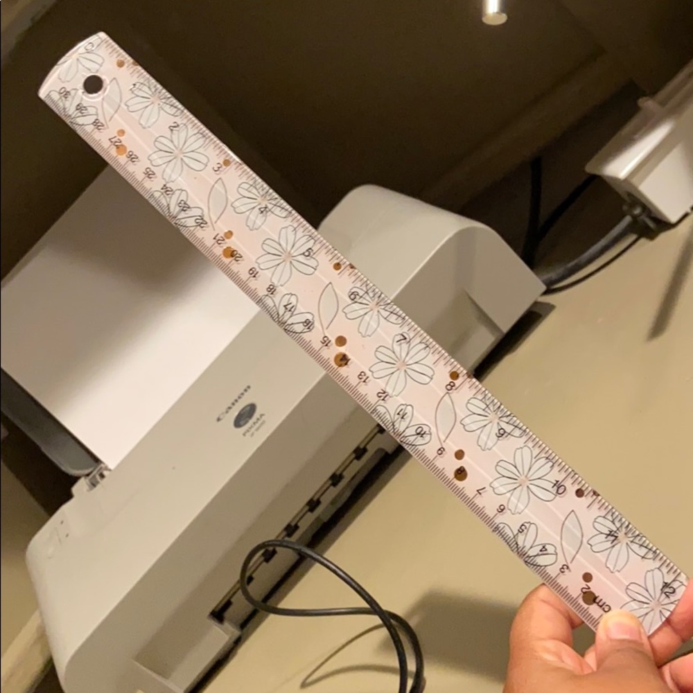 Light Pink Floral Ruler Inches/Centimeters